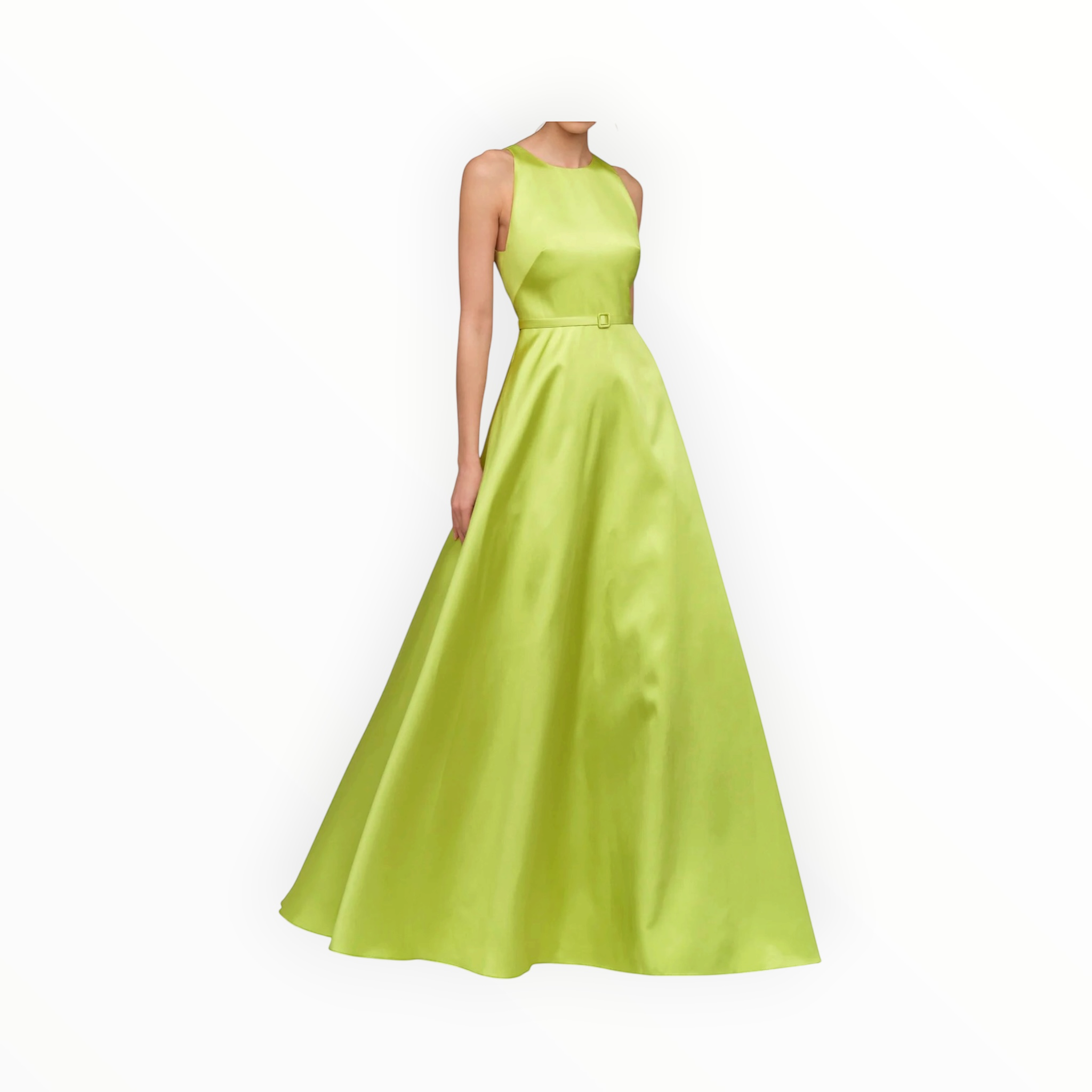 THEIA Minta Mikado Halter Gown - Herbal Drift