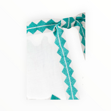 Greek Archaic Kori Feather Belted Maxi Dress - White/Emerald