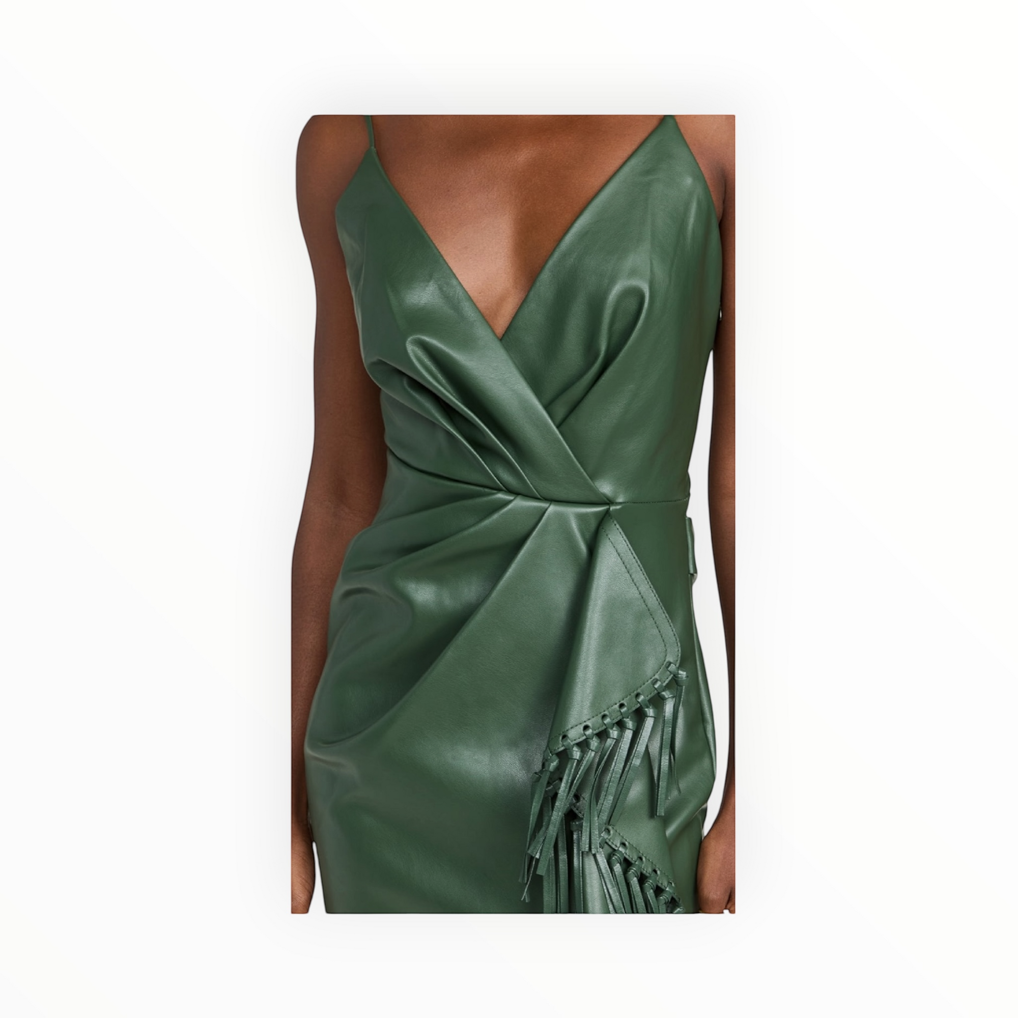 SIMKHAI Carlee Vegan Leather Dress - Hunter Green