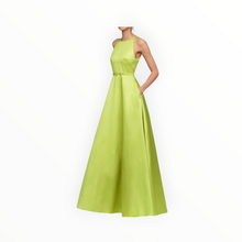 THEIA Minta Mikado Halter Gown - Herbal Drift
