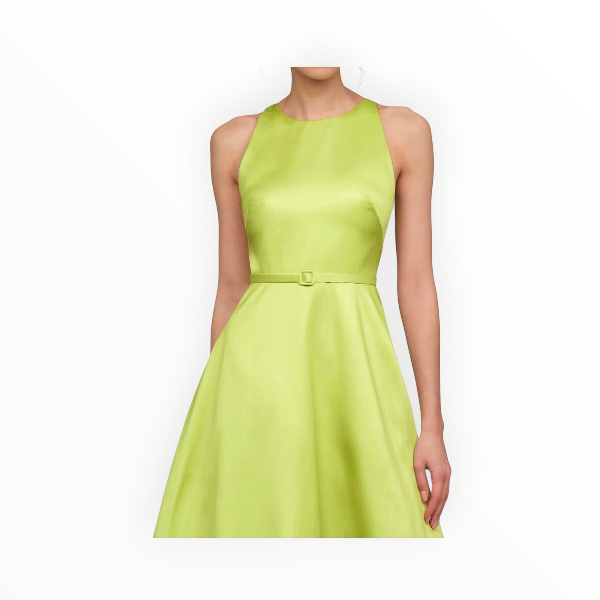THEIA Minta Mikado Halter Gown - Herbal Drift