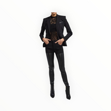 Generation Love Gayle Vegan Leather Combo Blazer - Black