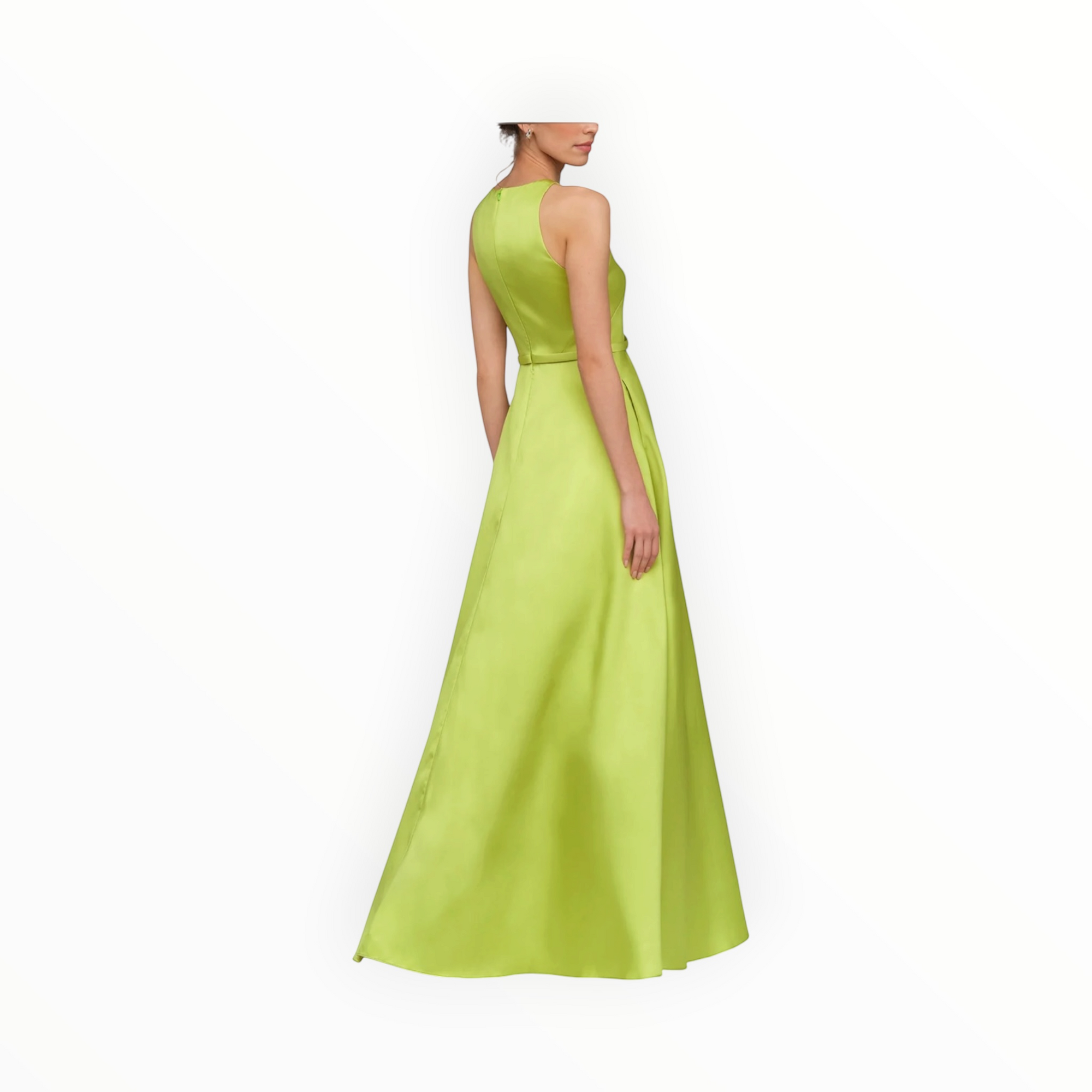 THEIA Minta Mikado Halter Gown - Herbal Drift