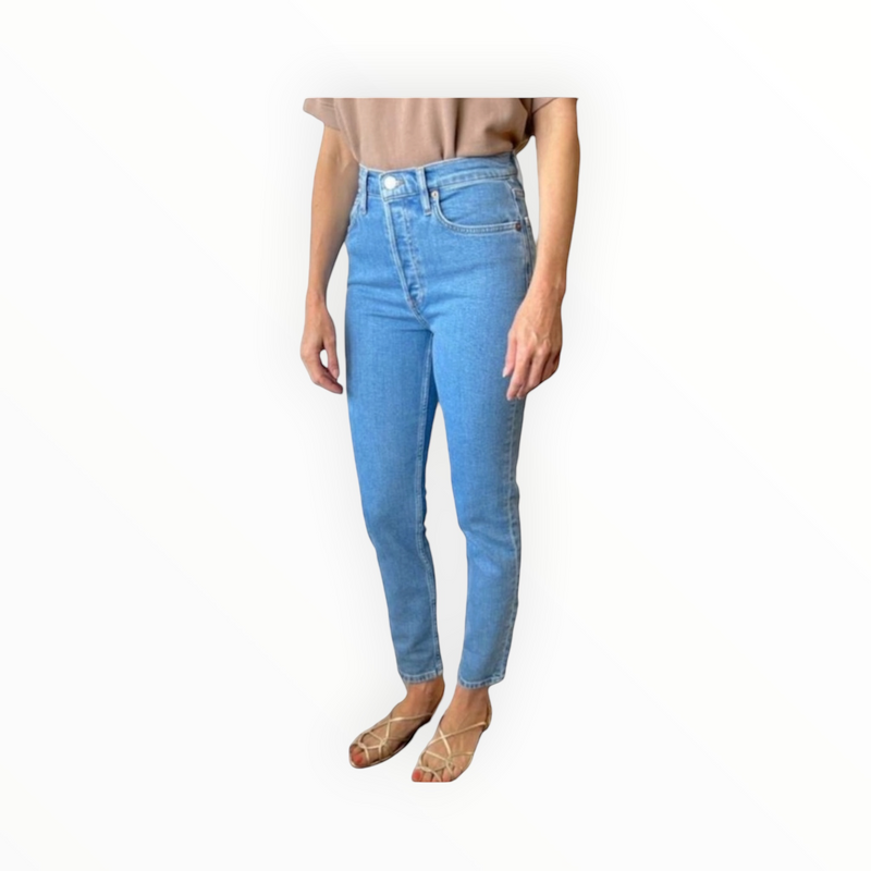 Re/Done 90s Ultra High Rise Ankle Crop - Blue Stone