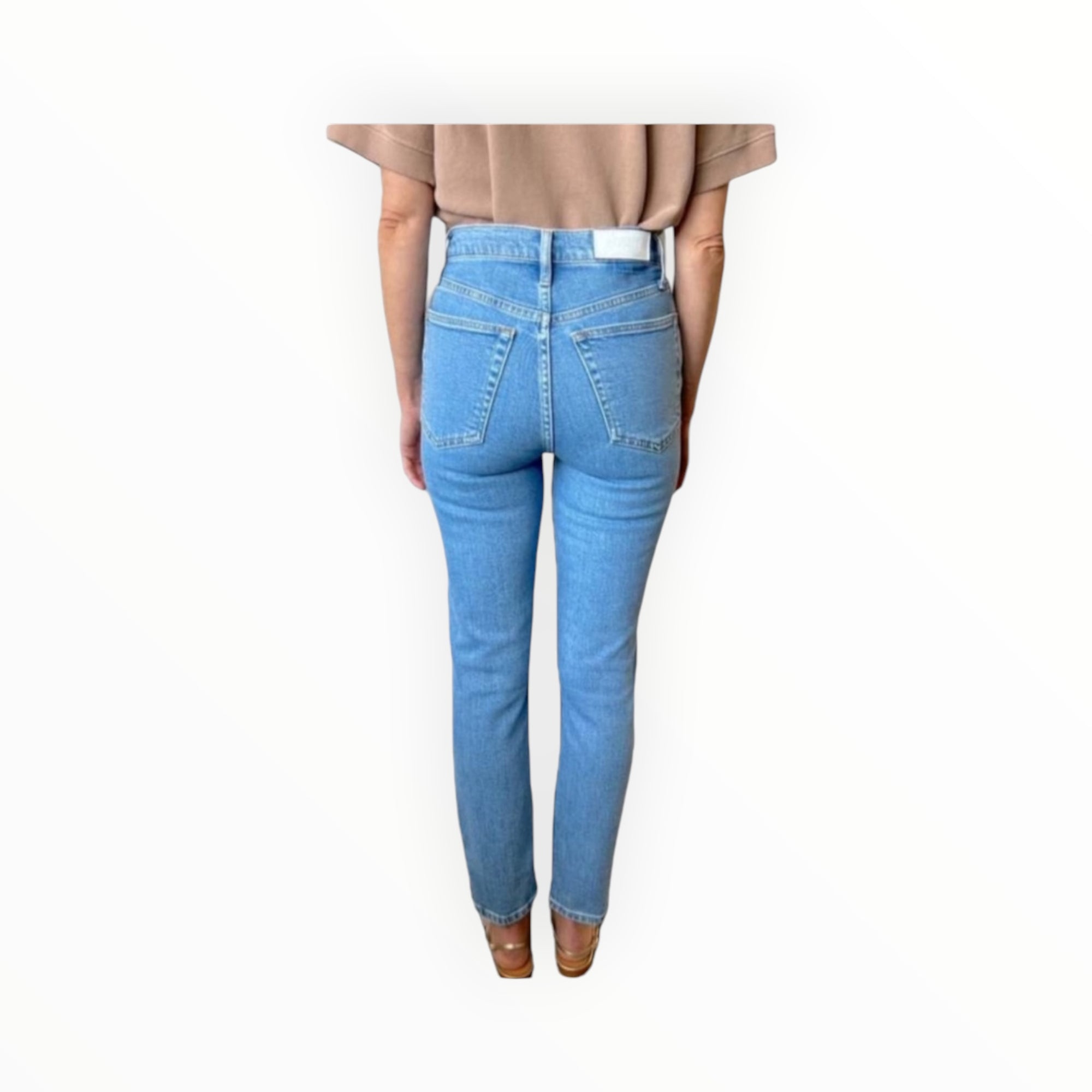 Re/Done 90s Ultra High Rise Ankle Crop - Blue Stone