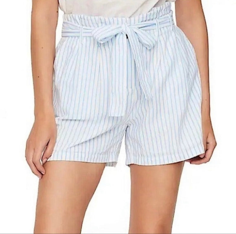 Vero Moda Snow White Stripe Paper Bag Shorts