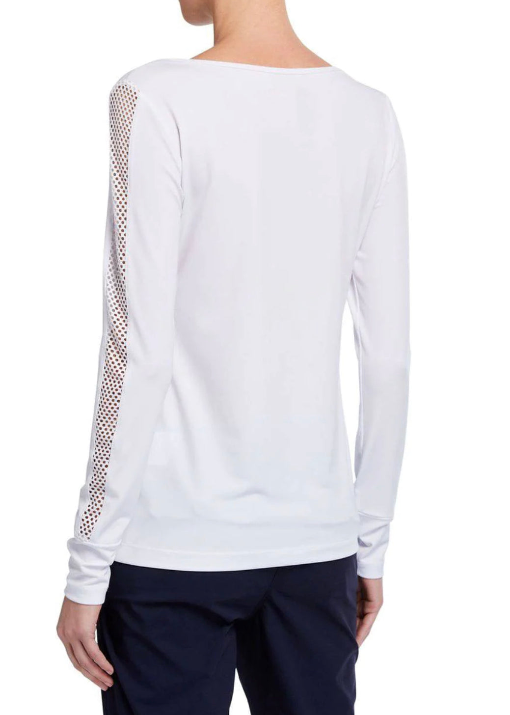 Anatomie Naya Long-Sleeve Top With Mesh Dot Sleeve Detail