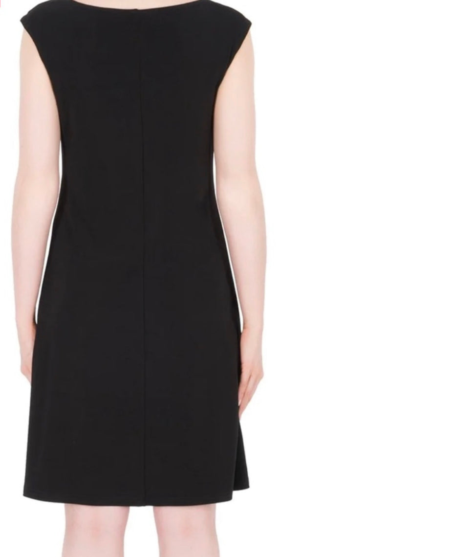 Joseph Ribkoff Woven Grommet Shift Dress - Black