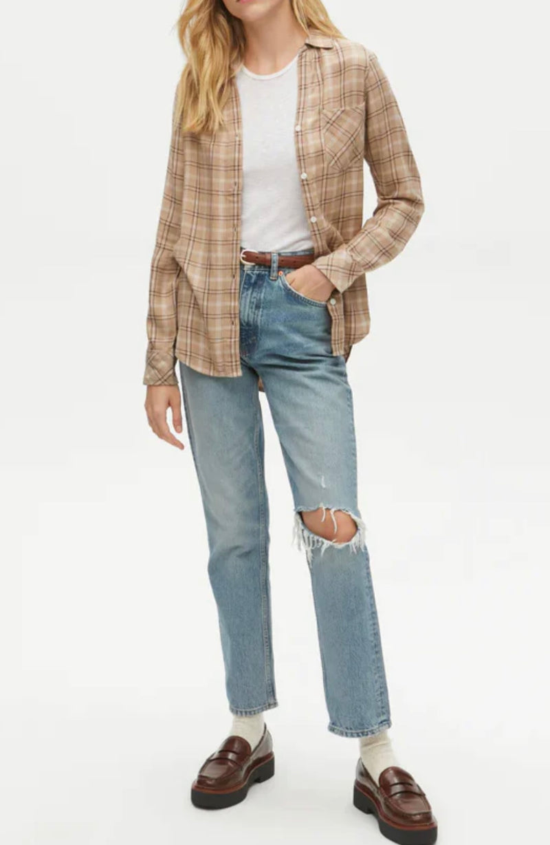 Michael Stars Shea Plaid Shirt - Neutral