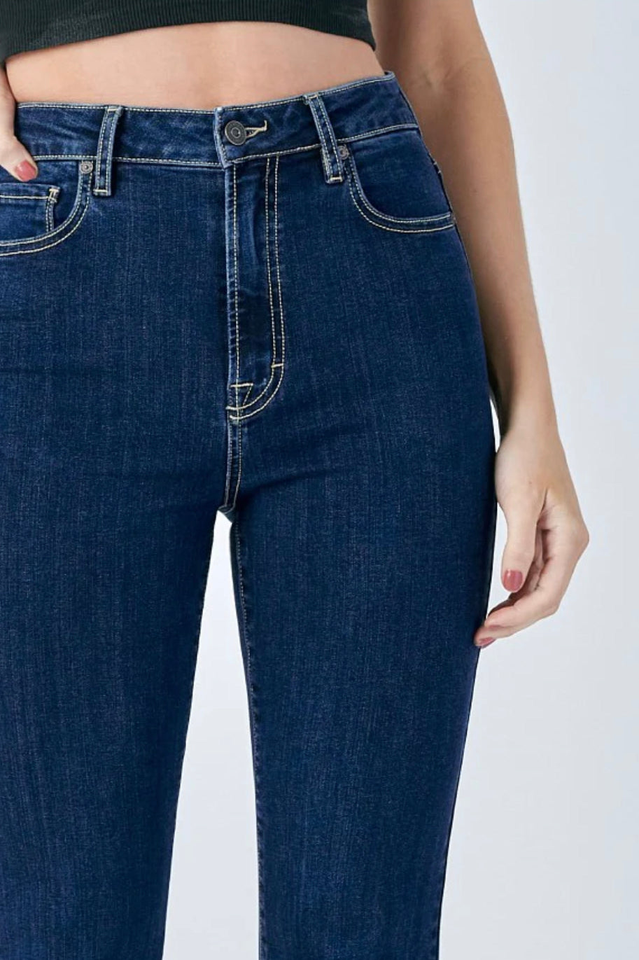 HIDDEN JEANS HAPPI HR CLEAN STRETCH FLARE JEAN