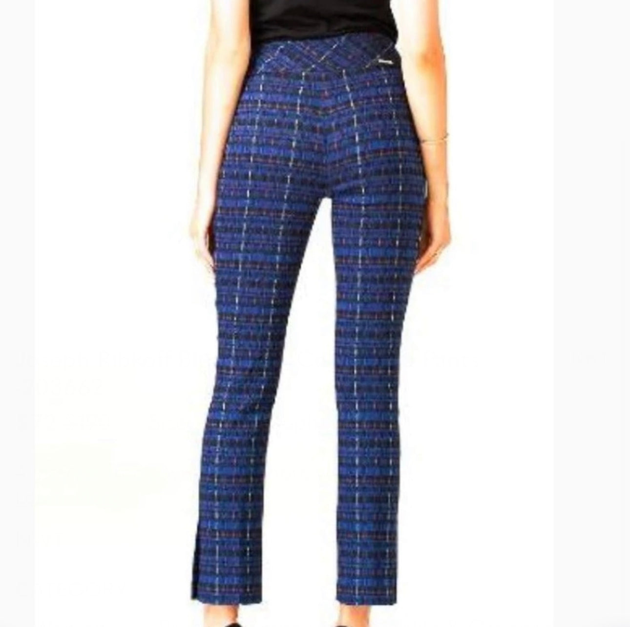 Joseph Ribkoff Plaid Pants - Blue/Multi