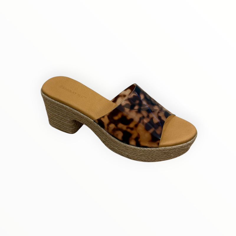 Chocolat Blu Vinna Platform Slide - Leopard