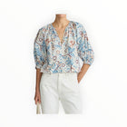 Apiece Apart Nele Lantern Sleeve Top - Earthly Delights Batik