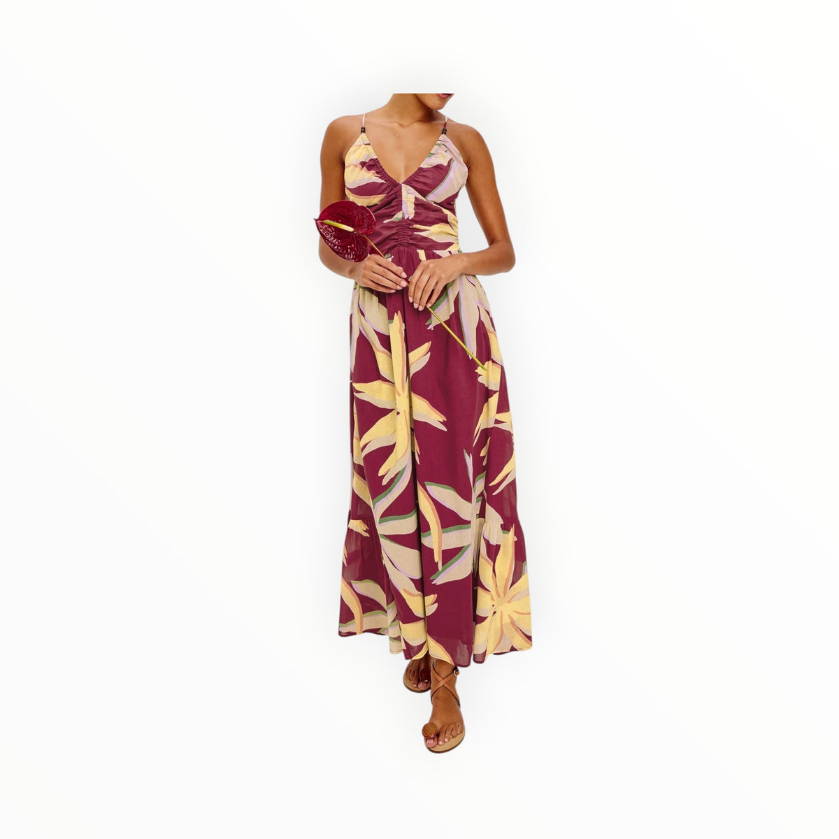 Rails Palm Dress - Red Palma