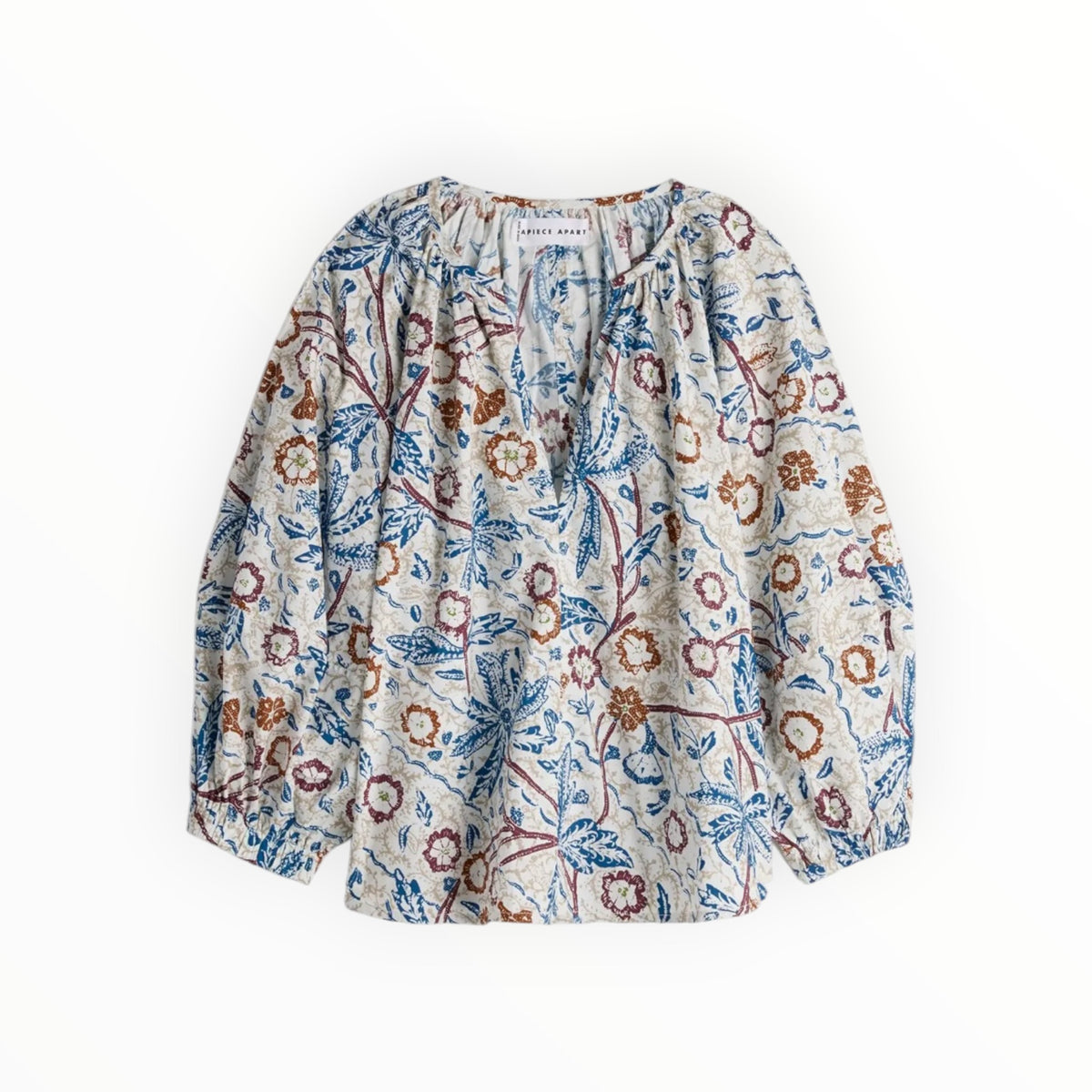 Apiece Apart Nele Lantern Sleeve Top - Earthly Delights Batik