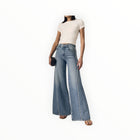 LE JEAN Joss Wide Leg Fray Outseam - Forget Me Not