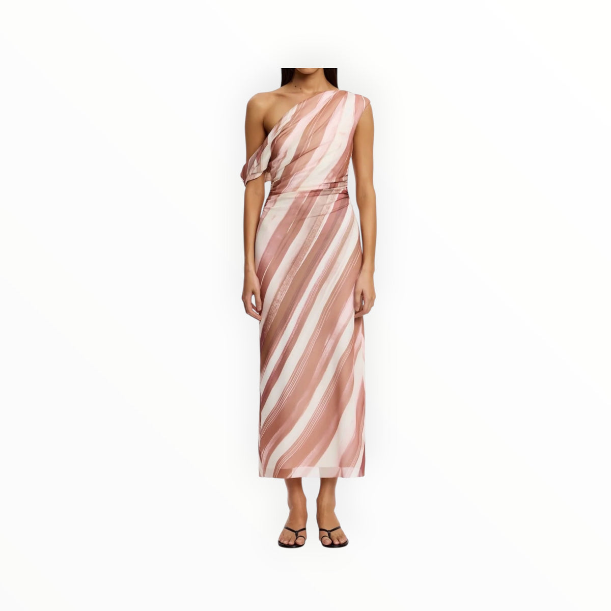 Significant Other Drew Midi Dress - Carob Stripe