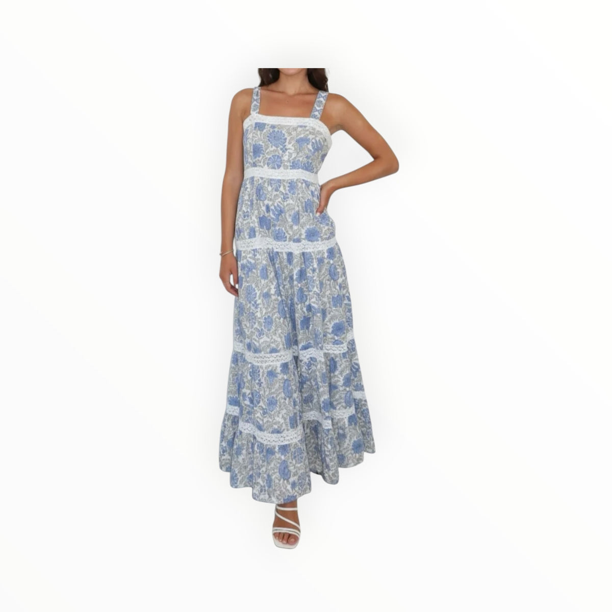 NIBI MTK Halo Maxi Dress - Peacock Blue