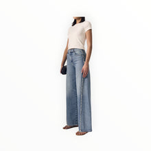 LE JEAN Joss Wide Leg Fray Outseam - Forget Me Not