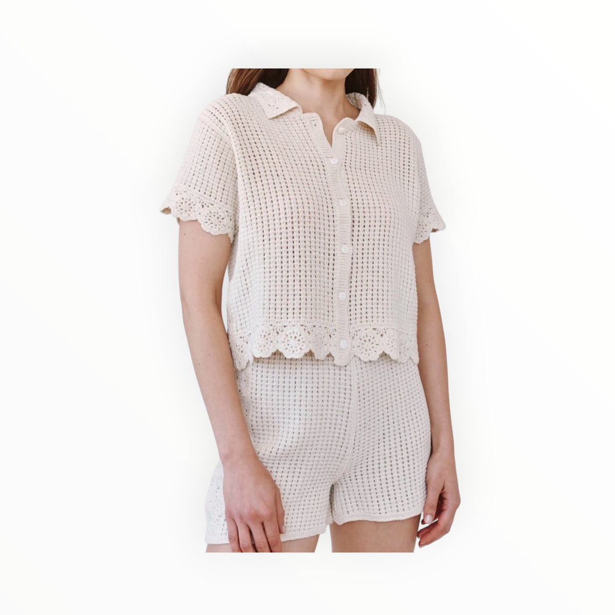 Bella Dahl Open Crochet Short - Flower Bloom