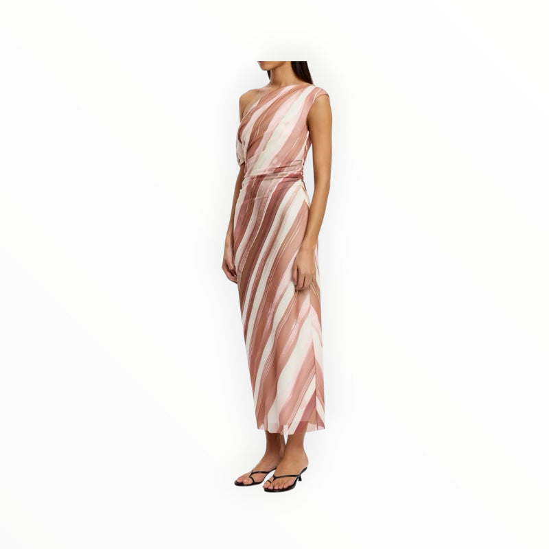 Significant Other Drew Midi Dress - Carob Stripe