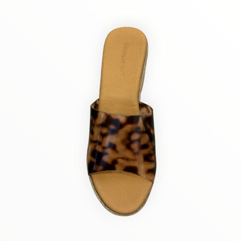 Chocolat Blu Vinna Platform Slide - Leopard