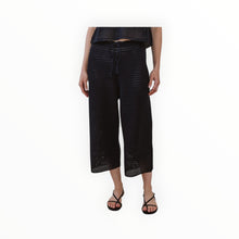 Bella Dahl Crop Wide Leg Crochet Pant - Black