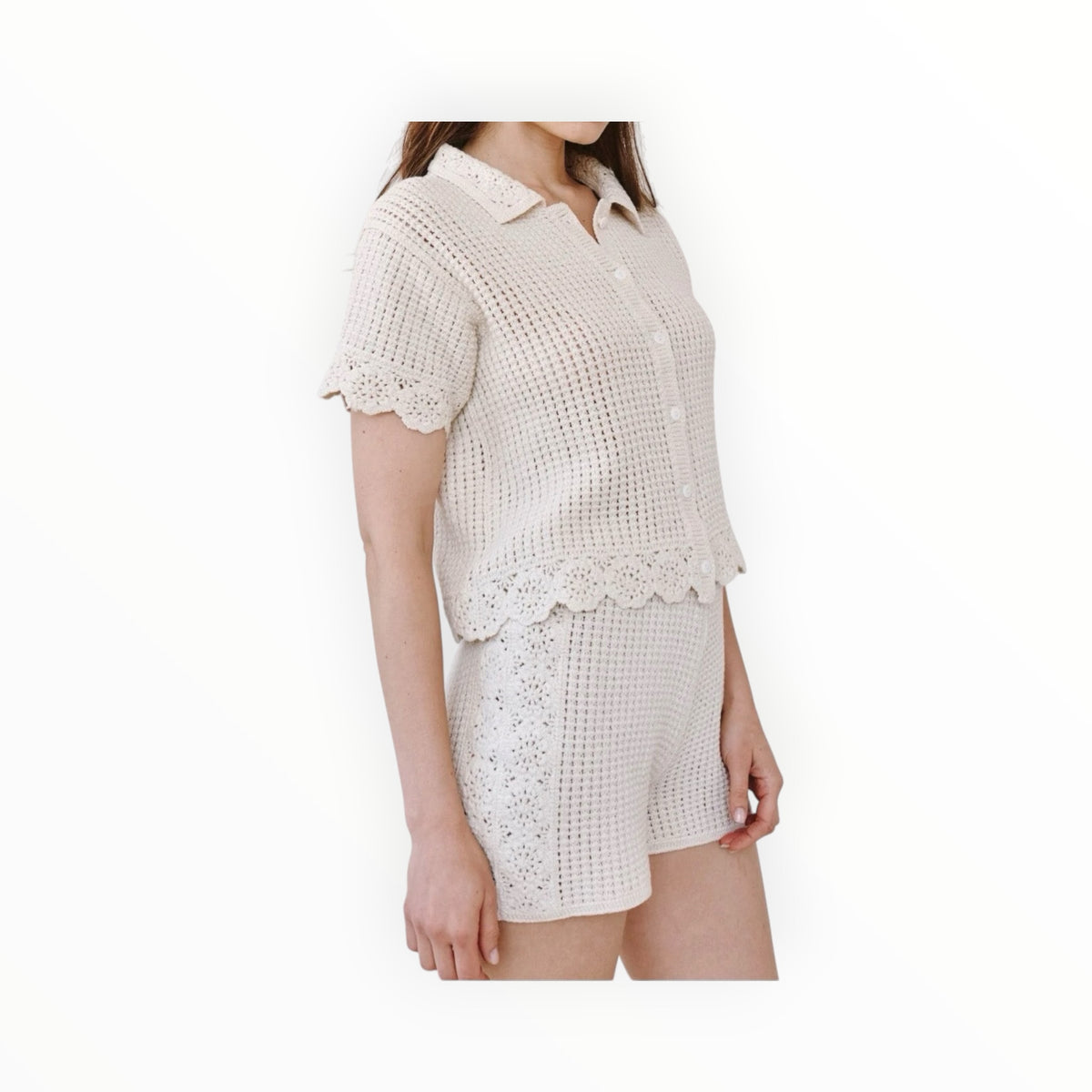 Bella Dahl Open Crochet Short - Flower Bloom