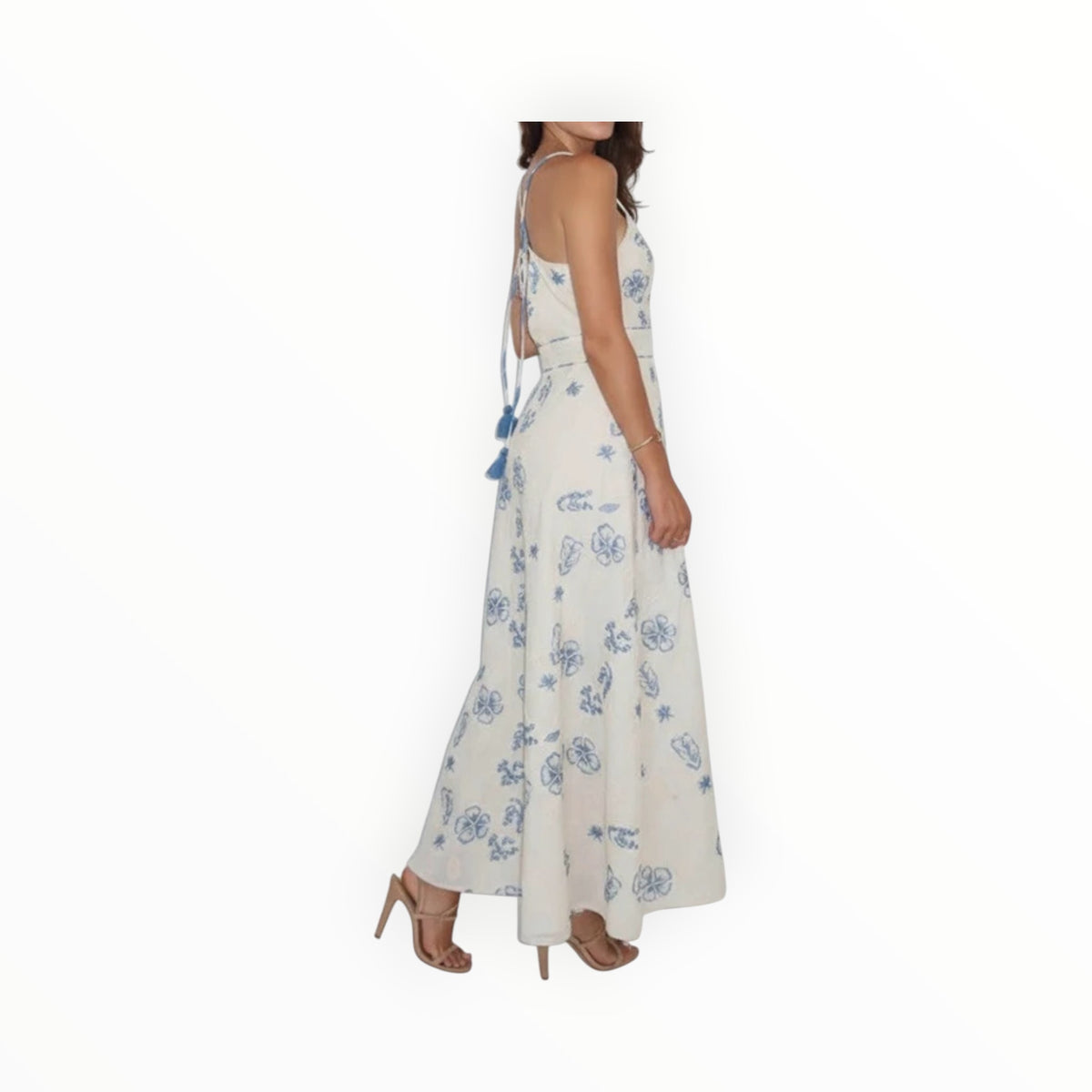 NIBI MTK Isabella Dress - Salt Air Embroidery