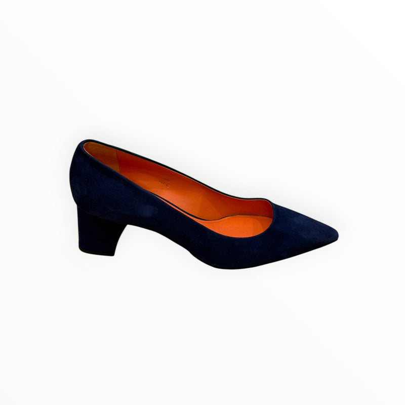 Santoni Firmly Suede Pump 50mm - Blue